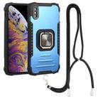 For iPhone XS Max Lanyard Aluminum TPU Case(Blue) - 1