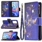 For Xiaomi Redmi Note 11 5G Colored Drawing Pattern Zipper Leather Phone Case(Purple Butterfly) - 1