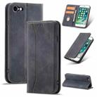 For iPhone SE 2022 / SE 2020 / 8 / 7 Magnetic Dual-fold Leather Case(Black) - 1