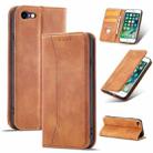 For iPhone SE 2022 / SE 2020 / 8 / 7 Magnetic Dual-fold Leather Case(Brown) - 1