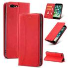 Magnetic Dual-fold Leather Case For iPhone 8 Plus / 7 Plus(Red) - 1