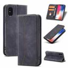 For iPhone X / XS Magnetic Dual-fold Leather Case(Black) - 1