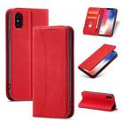 For iPhone XS Magnetic Dual-fold Leather Case Max(Red) - 1