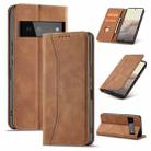 For Google Pixel 6 Magnetic Dual-fold Leather Phone Case(Brown) - 1