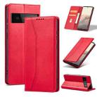 For Google Pixel 6 Pro Magnetic Dual-fold Leather Phone Case(Red) - 1