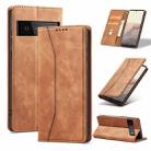 For Google Pixel 6 Pro Magnetic Dual-fold Leather Phone Case(Brown) - 1