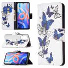 For Xiaomi Redmi Note 11 5G Colored Drawing Leather Phone Case(Blue Butterflies) - 1