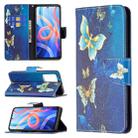 For Xiaomi Redmi Note 11 5G Colored Drawing Leather Phone Case(Gold Butterfly) - 1