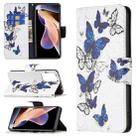 For Xiaomi Redmi Note 11 Pro / 11 Pro+ Colored Drawing Leather Phone Case(Blue Butterflies) - 1