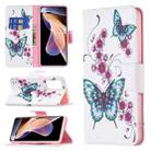 For Xiaomi Redmi Note 11 Pro / 11 Pro+ Colored Drawing Leather Phone Case(Peach Blossom Butterfly) - 1