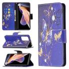 For Xiaomi Redmi Note 11 Pro / 11 Pro+ Colored Drawing Leather Phone Case(Purple Butterfly) - 1