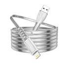 Borofone BU31 1.2m 2.4A USB to 8 Pin Jelly Braided Charging Data Cable(Silver) - 1