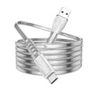 Borofone BU31 1.2m 2.4A USB to Micro USB Jelly Braided Charging Data Cable(Silver) - 1