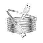 Borofone BU31 1.2m 3A USB to USB-C / Type-C Jelly Braided Charging Data Cable(Silver) - 1