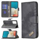 For Samsung Galaxy A53 5G Matching Color Crocodile Texture PU Leather Phone Case(Black) - 1
