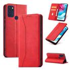 For Motorola Moto G60S Magnetic Dual-fold Leather Phone Case(Red) - 1