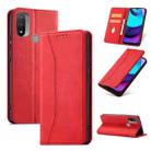 For Motorola Moto E20 / E30 Magnetic Dual-fold Leather Phone Case(Red) - 1