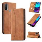 For Motorola Moto E20 / E30 Magnetic Dual-fold Leather Phone Case(Brown) - 1