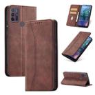 For Motorola Moto G10 / G20 Magnetic Dual-fold Leather Phone Case(Coffee) - 1