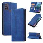 For Motorola Moto G10 / G20 Magnetic Dual-fold Leather Phone Case(Blue) - 1