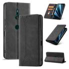 For Sony Xperia XZ3 Magnetic Dual-fold Leather Phone Case(Black) - 1