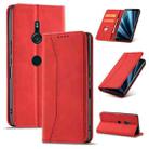 For Sony Xperia XZ3 Magnetic Dual-fold Leather Phone Case(Red) - 1