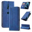 For Sony Xperia XZ3 Magnetic Dual-fold Leather Phone Case(Blue) - 1