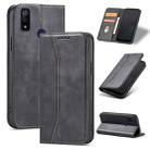 For Fujitsu Arrows WE Magnetic Dual-fold Leather Phone Case(Black) - 1