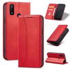 For Fujitsu Arrows WE Magnetic Dual-fold Leather Phone Case(Red) - 1