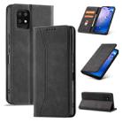 For Sharp Aquos Zero 6 Magnetic Dual-fold Leather Phone Case(Black) - 1