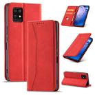 For Sharp Aquos Zero 6 Magnetic Dual-fold Leather Phone Case(Red) - 1