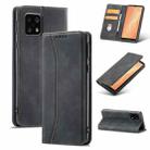 For Sharp Aquos Sense 4 5G Magnetic Dual-fold Leather Phone Case(Black) - 1