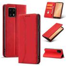 For Sharp Aquos Sense 4 5G Magnetic Dual-fold Leather Phone Case(Red) - 1