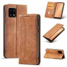 For Sharp Aquos Sense 4 5G Magnetic Dual-fold Leather Phone Case(Brown) - 1