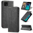 For Sharp Aquos Sense 6 Magnetic Dual-fold Leather Phone Case(Black) - 1