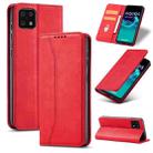 For Sharp Aquos Sense 6 Magnetic Dual-fold Leather Phone Case(Red) - 1