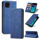 For Sharp Aquos Sense 6 Magnetic Dual-fold Leather Phone Case(Blue) - 1