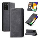 For Samsung Galaxy A03s 164mm Magnetic Dual-fold Leather Phone Case(Black) - 1