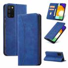 For Samsung Galaxy A03s 164mm Magnetic Dual-fold Leather Phone Case(Blue) - 1