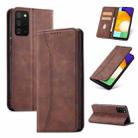 For Samsung Galaxy A03s 166mm Magnetic Dual-fold Leather Phone Case(Coffee) - 1