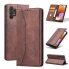 For Samsung Galaxy A32 5G Magnetic Dual-fold Leather Phone Case(Coffee) - 1