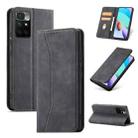 For Xiaomi Redmi 10 Magnetic Dual-fold Leather Phone Case(Black) - 1
