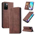 For Xiaomi Redmi 10 Magnetic Dual-fold Leather Phone Case(Coffee) - 1