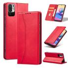For Xiaomi Redmi Note 10 5G Magnetic Dual-fold Leather Phone Case(Red) - 1