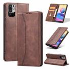 For Xiaomi Redmi Note 10 5G Magnetic Dual-fold Leather Phone Case(Coffee) - 1