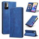 For Xiaomi Redmi Note 10 5G Magnetic Dual-fold Leather Phone Case(Blue) - 1