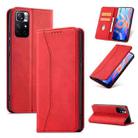 For Xiaomi Redmi Note 11 5G Magnetic Dual-fold Leather Phone Case(Red) - 1