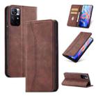 For Xiaomi Redmi Note 11 5G Magnetic Dual-fold Leather Phone Case(Coffee) - 1
