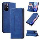 For Xiaomi Redmi Note 11 5G Magnetic Dual-fold Leather Phone Case(Blue) - 1