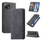 For Xiaomi Mi 11 Lite Magnetic Dual-fold Leather Phone Case(Black) - 1